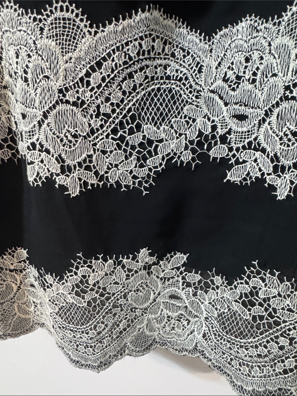 bobeau Black Slip Dress with Lace Hem - Picture 5 of 7